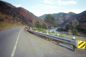 the highway follows the river gorge